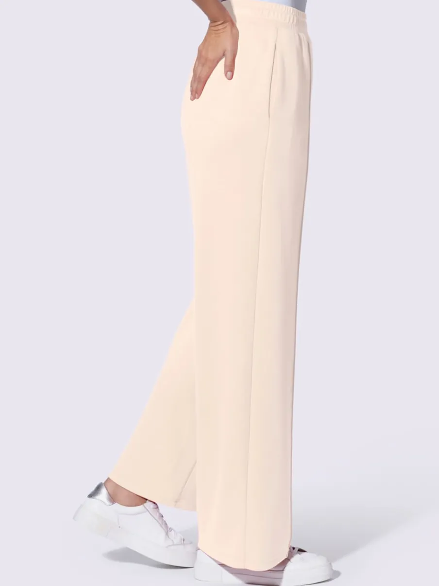 Pantalon droit en sweat avec ceinture élastique et poches