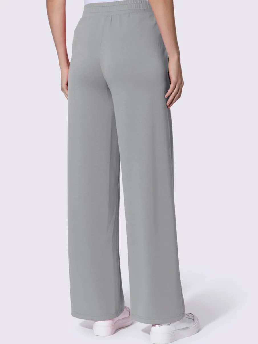 Pantalon droit en sweat avec ceinture élastique et poches