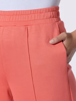 Pantalon droit en sweat avec ceinture élastique et poches