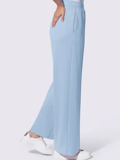 Pantalon droit en sweat avec ceinture élastique et poches