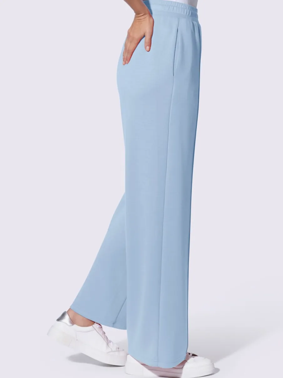 Pantalon droit en sweat avec ceinture élastique et poches