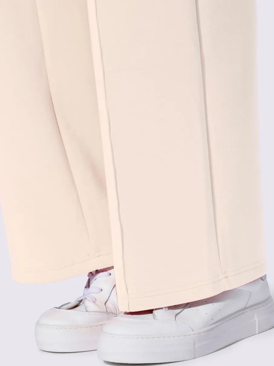 Pantalon droit en sweat avec ceinture élastique et poches