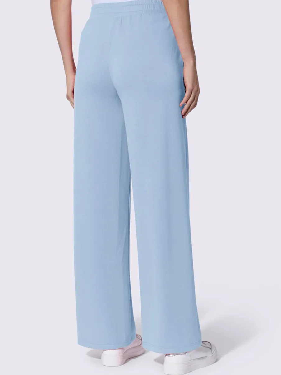 Pantalon droit en sweat avec ceinture élastique et poches