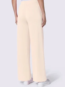 Pantalon droit en sweat avec ceinture élastique et poches
