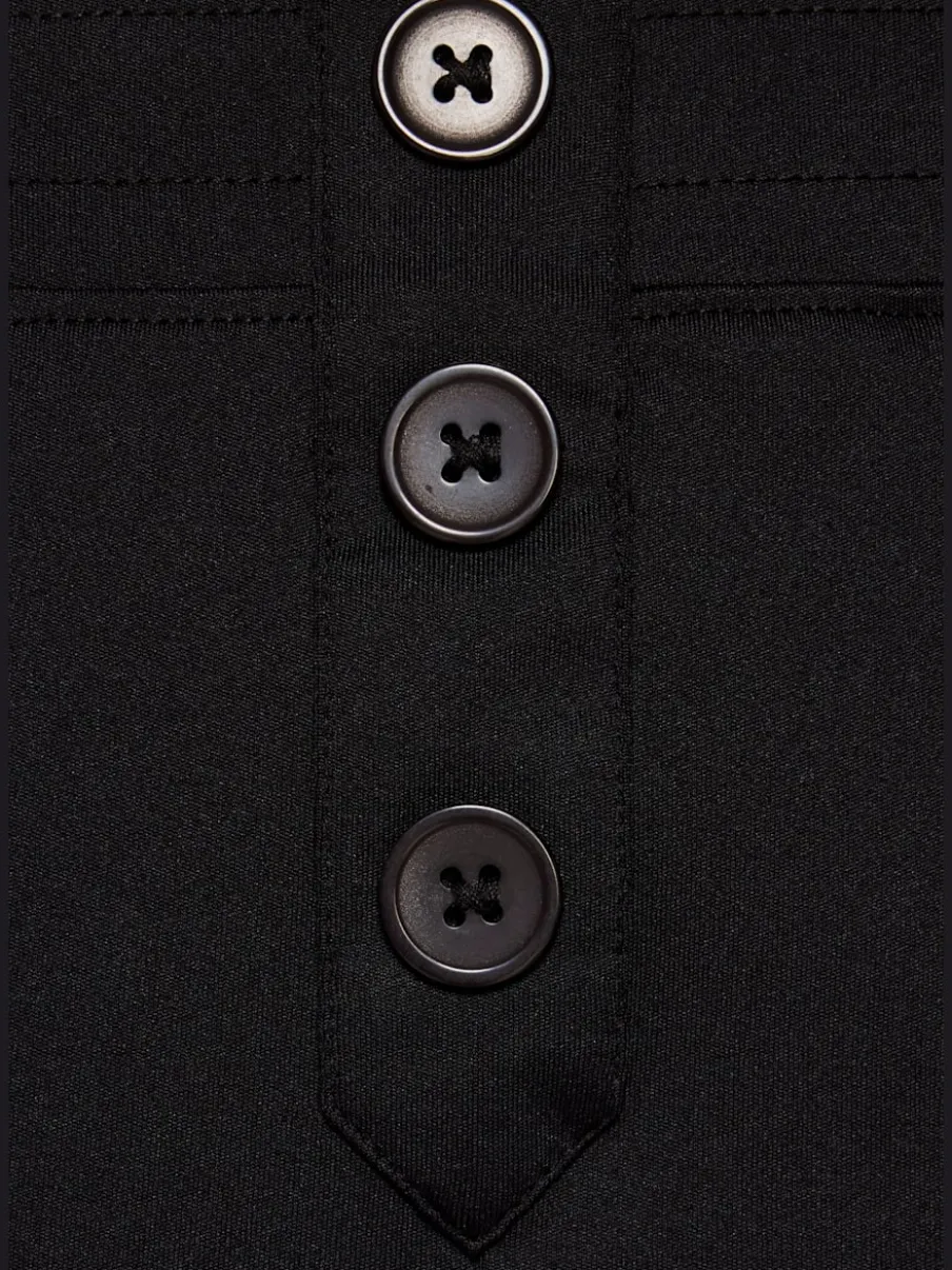 Pantalon détente en matière douce avec jambes droites et patte de boutonnage