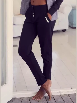 Pantalon détente molletonné à poches et boutons-pression