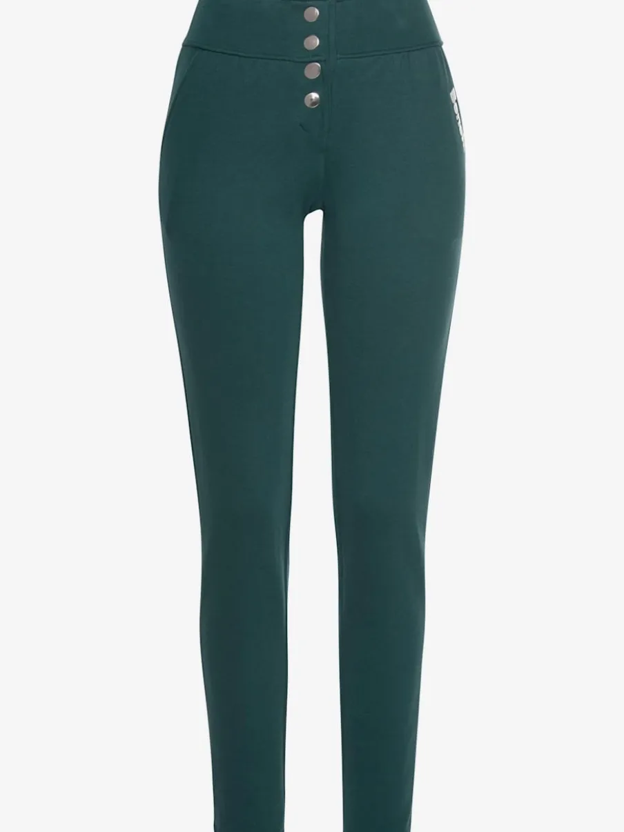 Pantalon détente molletonné à poches et boutons-pression