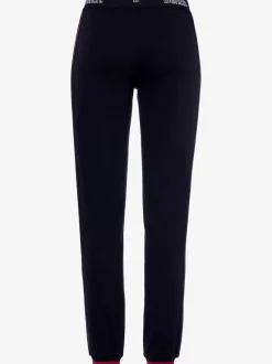 Pantalon détente rayé avec poches et bords-côtes