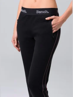 Pantalon détente rayé avec poches et bords-côtes