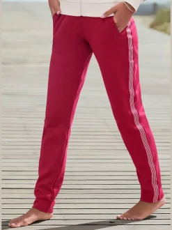 Pantalon détente à rayures latérales avec ceinture élastique et poches