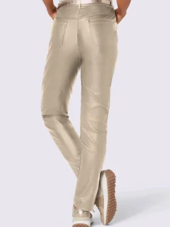 Pantalon effet enduit à quatre poches et passants