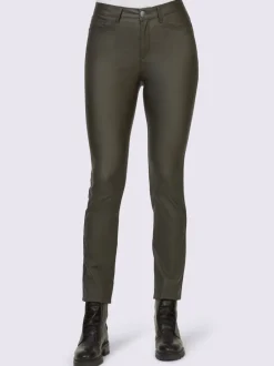Pantalon effet ventre plat avec coupe skinny et brillance raffinée