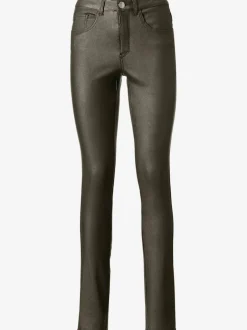 Pantalon effet ventre plat avec coupe skinny et brillance raffinée