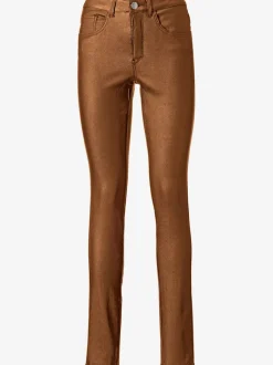 Pantalon effet ventre plat avec coupe skinny et brillance raffinée