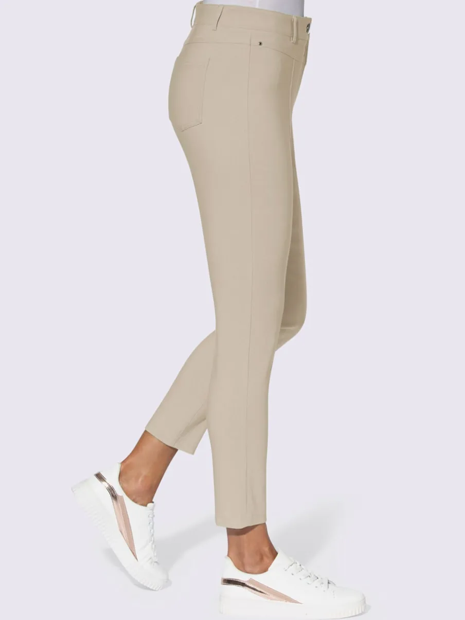 Pantalon en bengaline avec ceinture gainante et poches arrière