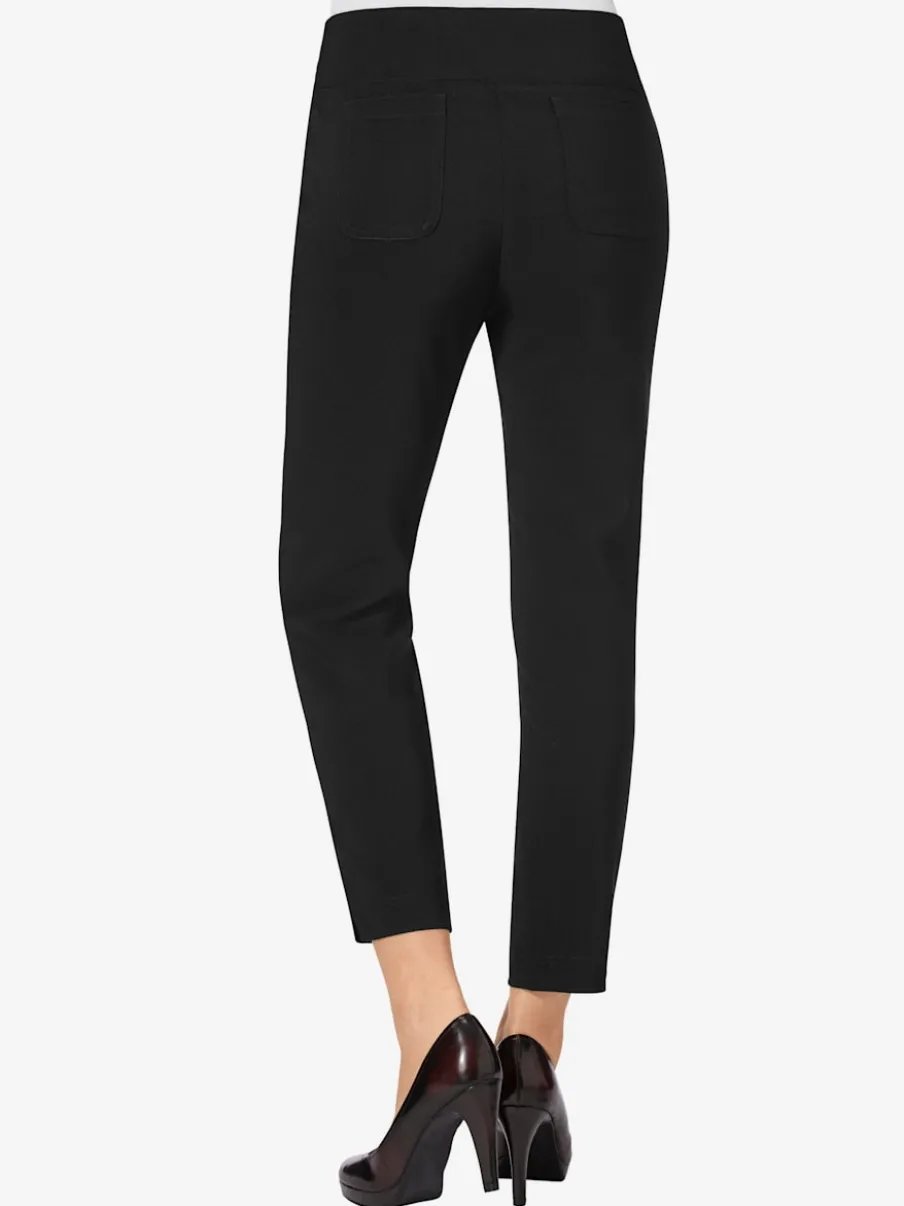 Pantalon 7/8 en bengaline extensible avec poches décoratives