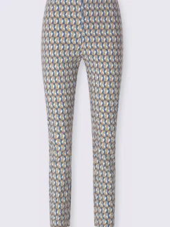Pantalon en bengaline à motif graphique très extensible et ceinture élastique intégrée