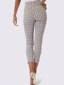 Pantalon en bengaline à motif graphique très extensible et ceinture élastique intégrée