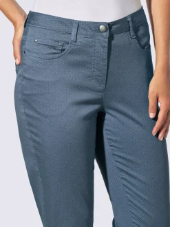 Pantalon 7/8 en coton à 5 poches et détails rivetés