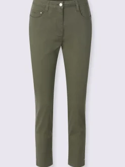 Pantalon 7/8 en coton à 5 poches et détails rivetés