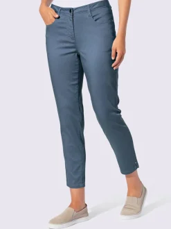 Pantalon 7/8 en coton à 5 poches et détails rivetés