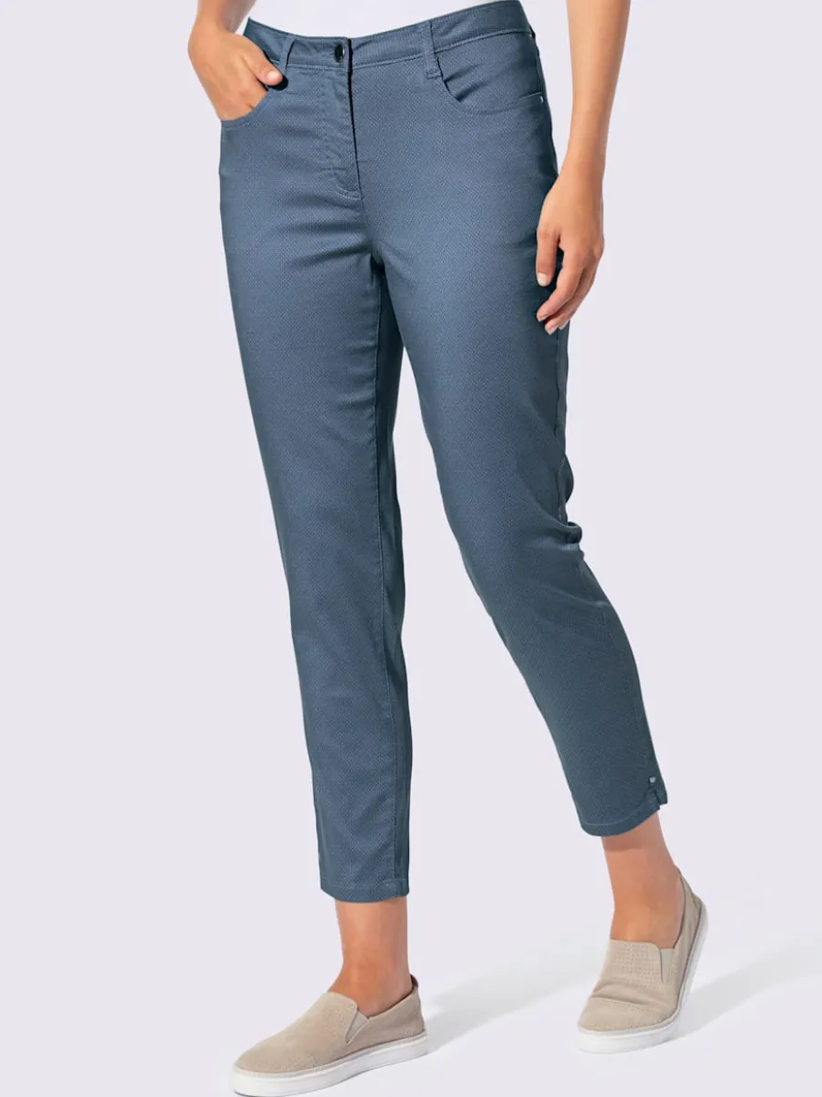 Pantalon 7/8 en coton à 5 poches et détails rivetés