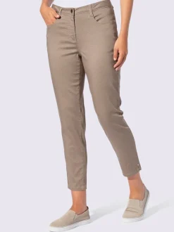 Pantalon 7/8 en coton à 5 poches et détails rivetés