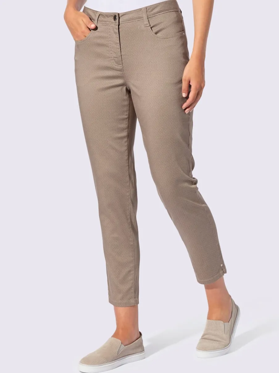 Pantalon 7/8 en coton à 5 poches et détails rivetés