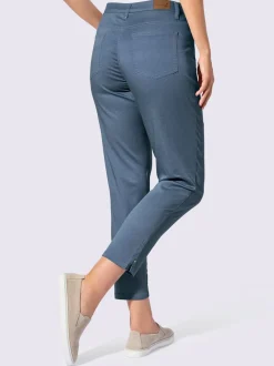 Pantalon 7/8 en coton à 5 poches et détails rivetés