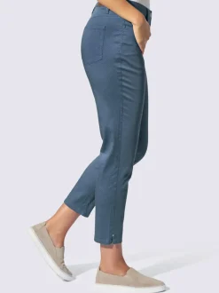 Pantalon 7/8 en coton à 5 poches et détails rivetés