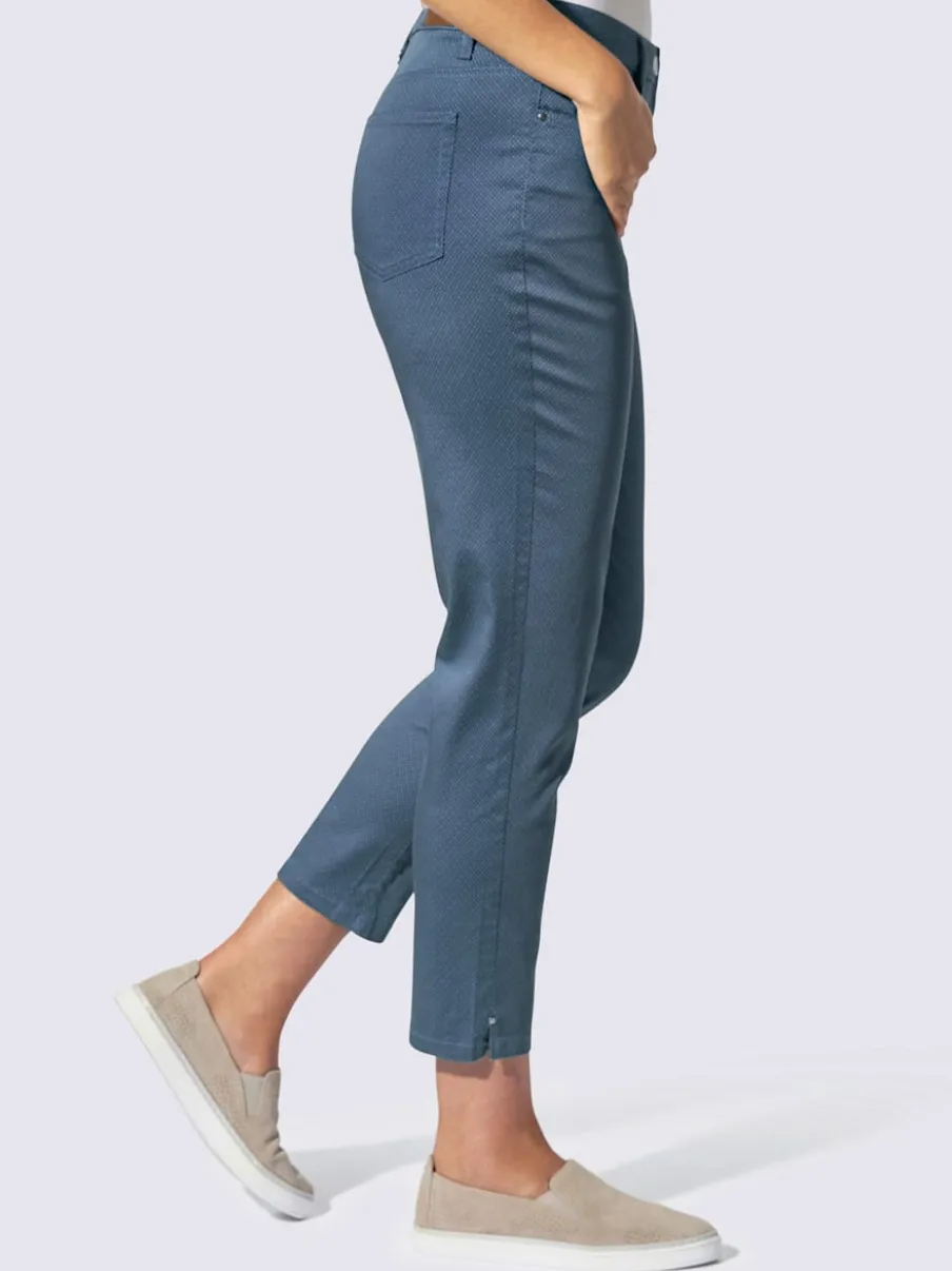 Pantalon 7/8 en coton à 5 poches et détails rivetés