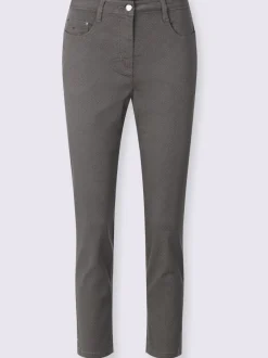 Pantalon 7/8 en coton à 5 poches et détails rivetés