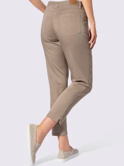 Pantalon 7/8 en coton à 5 poches et détails rivetés