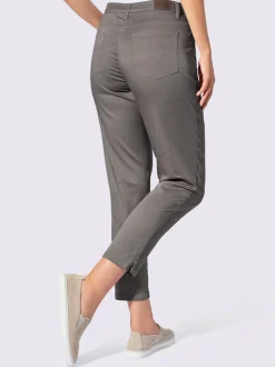 Pantalon 7/8 en coton à 5 poches et détails rivetés
