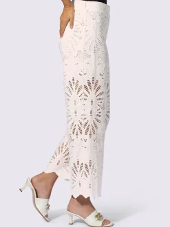 Pantalon en dentelle ajourée avec ceinture élastique