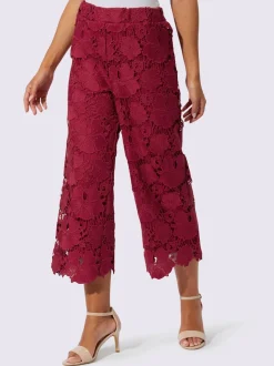 Pantalon 7/8 en dentelle avec motif floral féminin