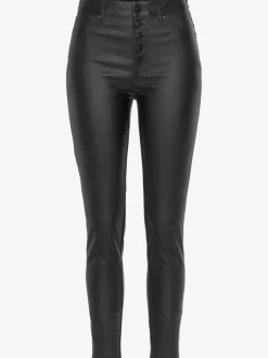 Pantalon en imitation cuir slim avec poches avant