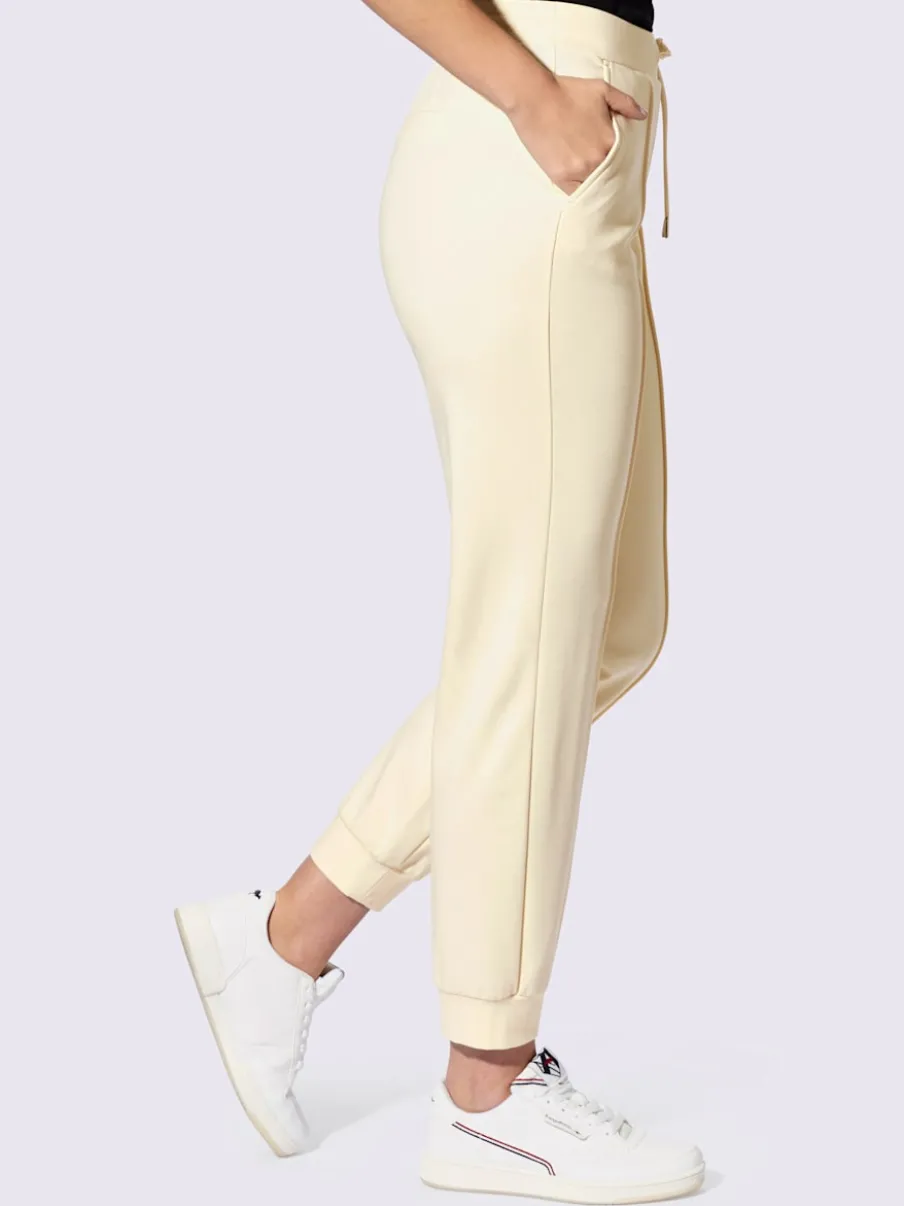 Pantalon en jersey avec ceinture élastique et poches latérales