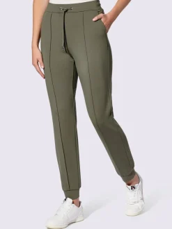 Pantalon en jersey avec ceinture élastique et poches latérales