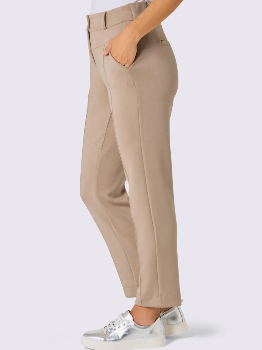 Pantalon en jersey avec ceinture élastique et nervures piquées