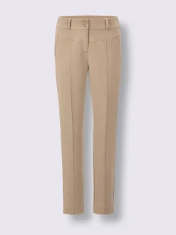 Pantalon en jersey avec ceinture élastique et nervures piquées