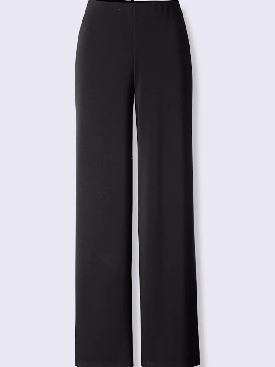 Pantalon en jersey avec jambes larges et ceinture élastique