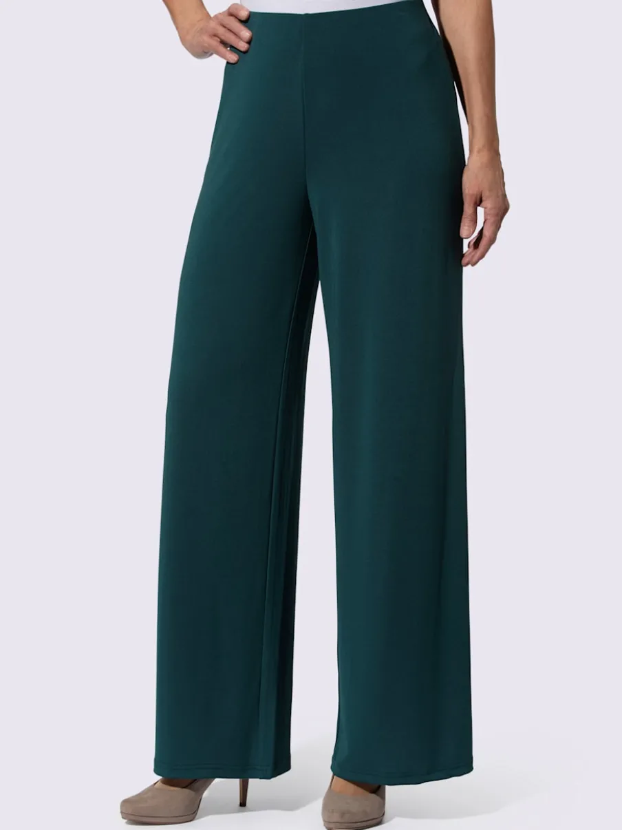 Pantalon en jersey avec jambes larges et ceinture élastique