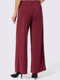 Pantalon en jersey avec jambes larges et ceinture élastique