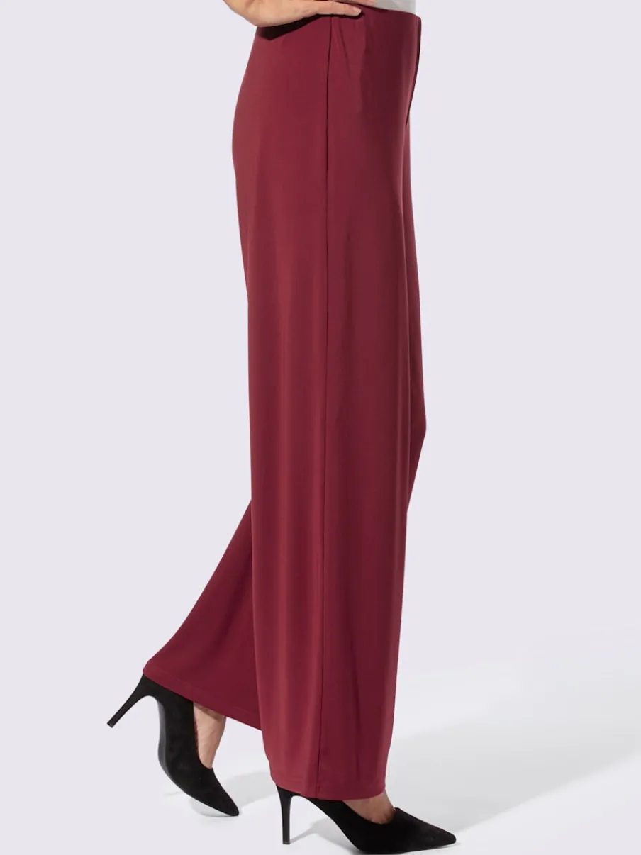 Pantalon en jersey avec jambes larges et ceinture élastique
