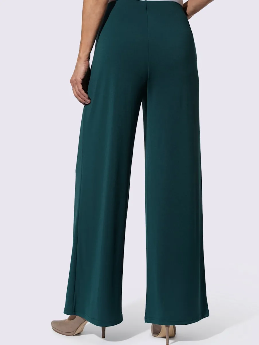 Pantalon en jersey avec jambes larges et ceinture élastique