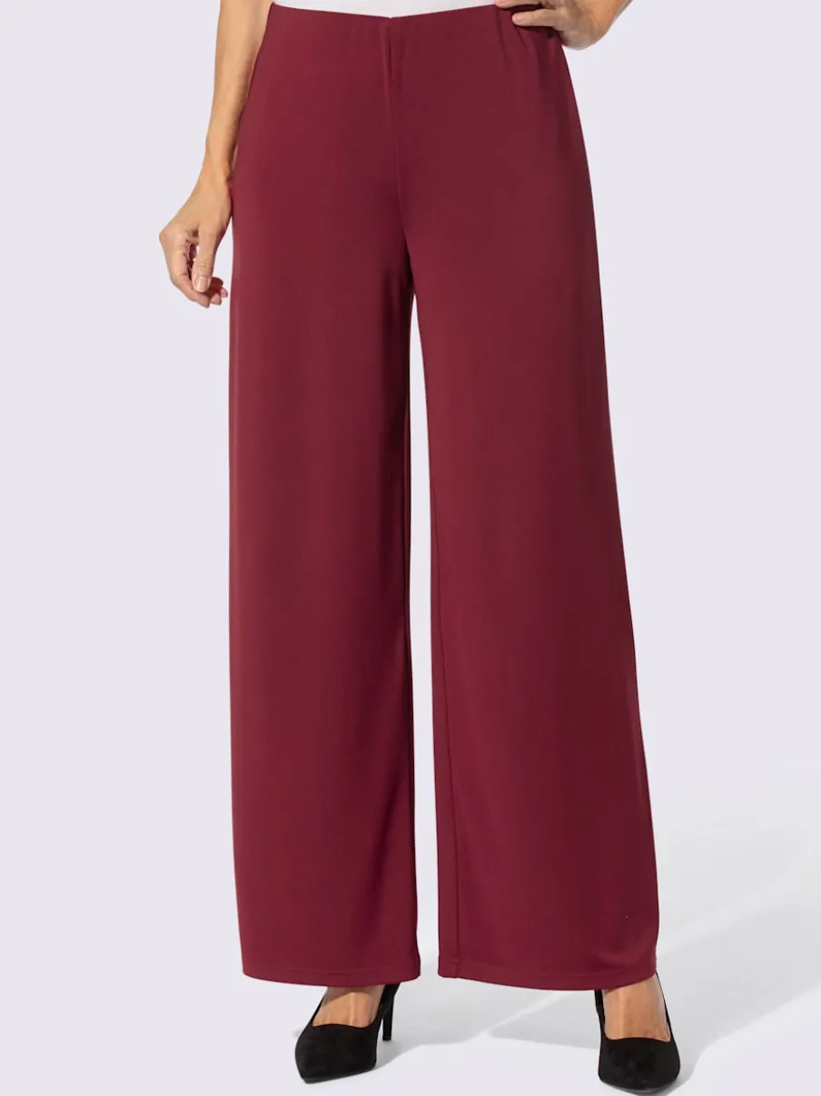 Pantalon en jersey avec jambes larges et ceinture élastique