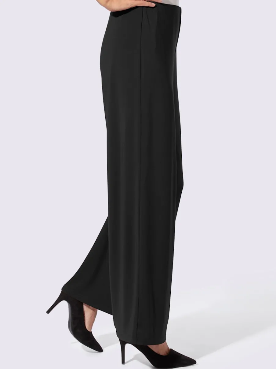 Pantalon en jersey avec jambes larges et ceinture élastique