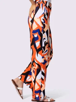 Pantalon en jersey avec motif graphique et poches latérales