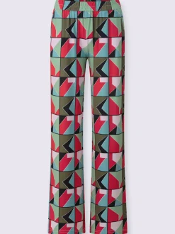 Pantalon en jersey avec motif géométrique et poches latérales